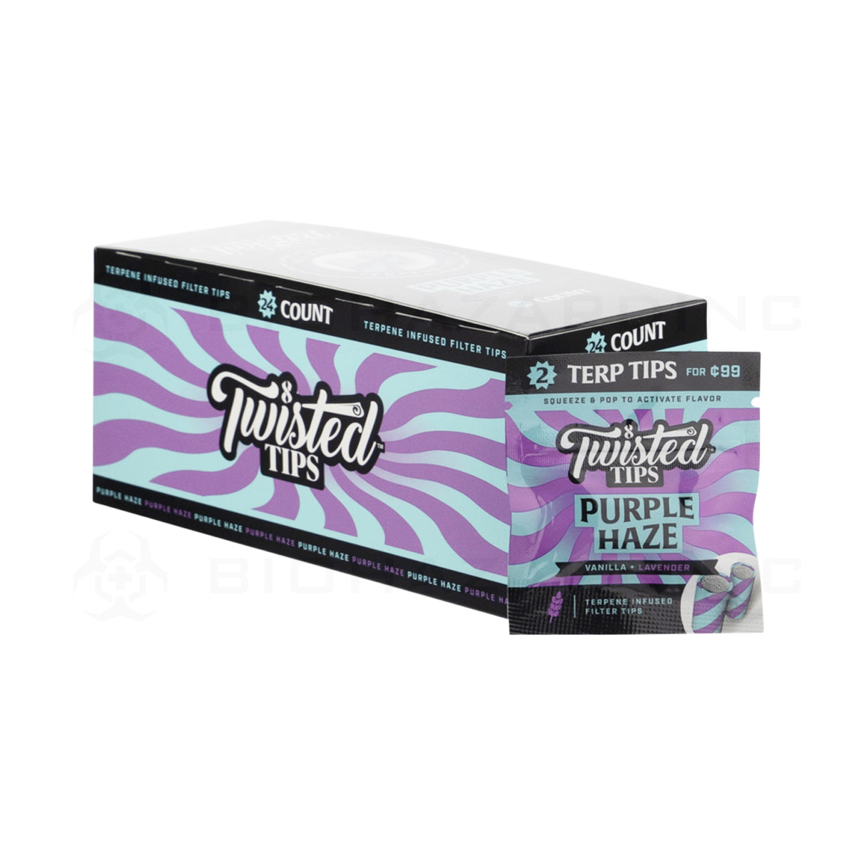 Twisted Tips | 'Retail Display' Terpene Infused 2 Packs | 24 Count Paper Tips Twisted Hemp   