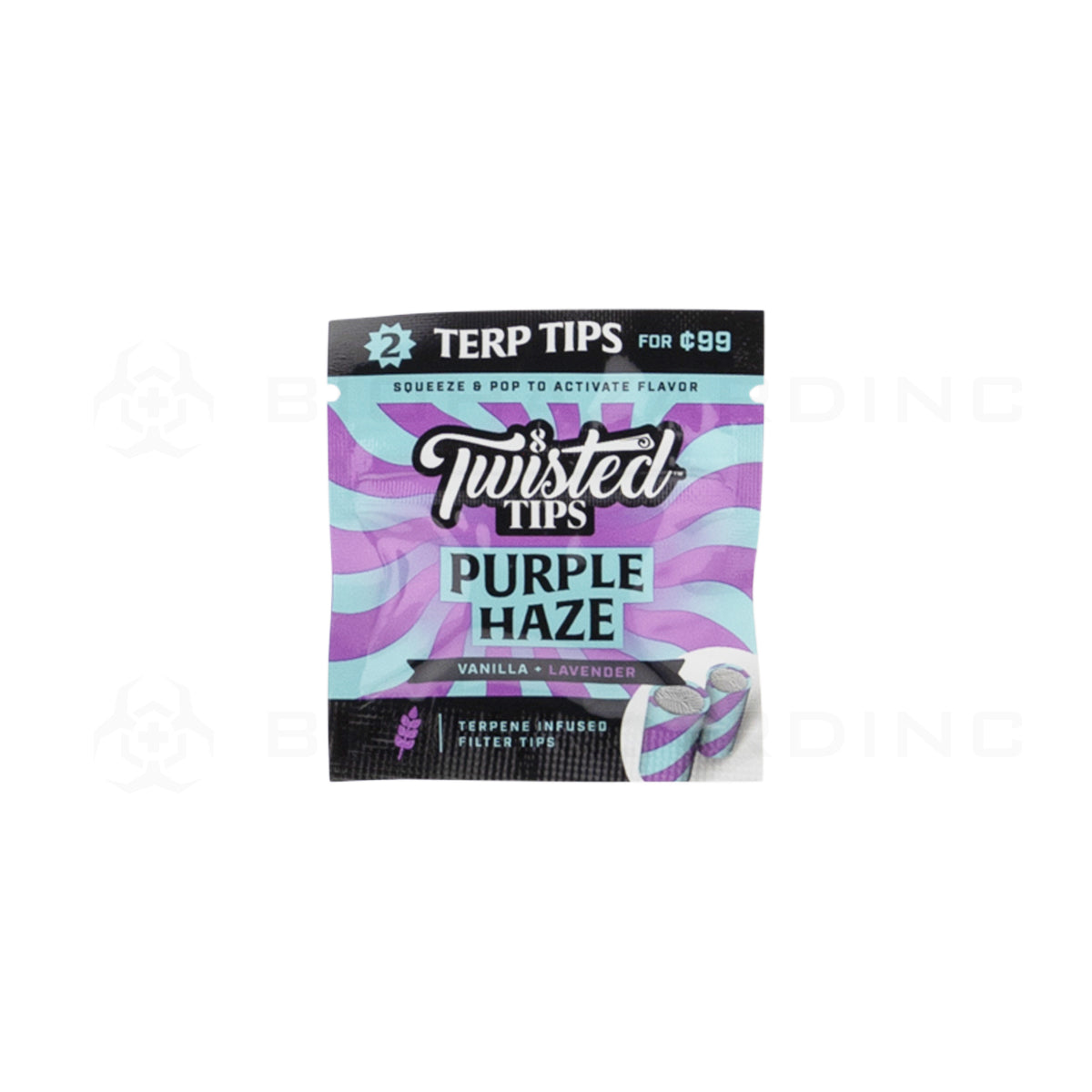 Twisted Tips | 'Retail Display' Terpene Infused 2 Packs | 24 Count Paper Tips Twisted Hemp Purple Haze  