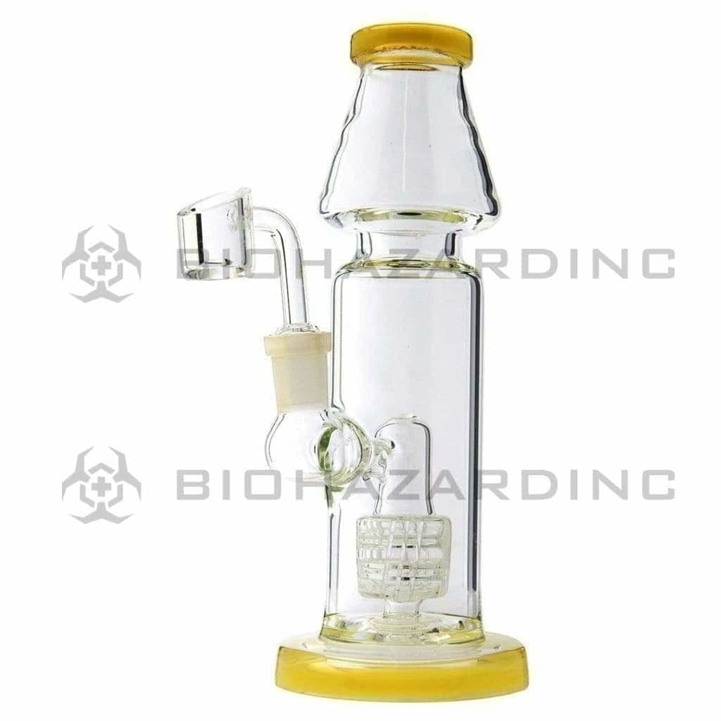 Dab Rig | Straight Water Pipe w/ Rocket Showerhead Percolator | 9" - 14mm - Various Colors Dab Rig Biohazard Inc Jade Yellow  
