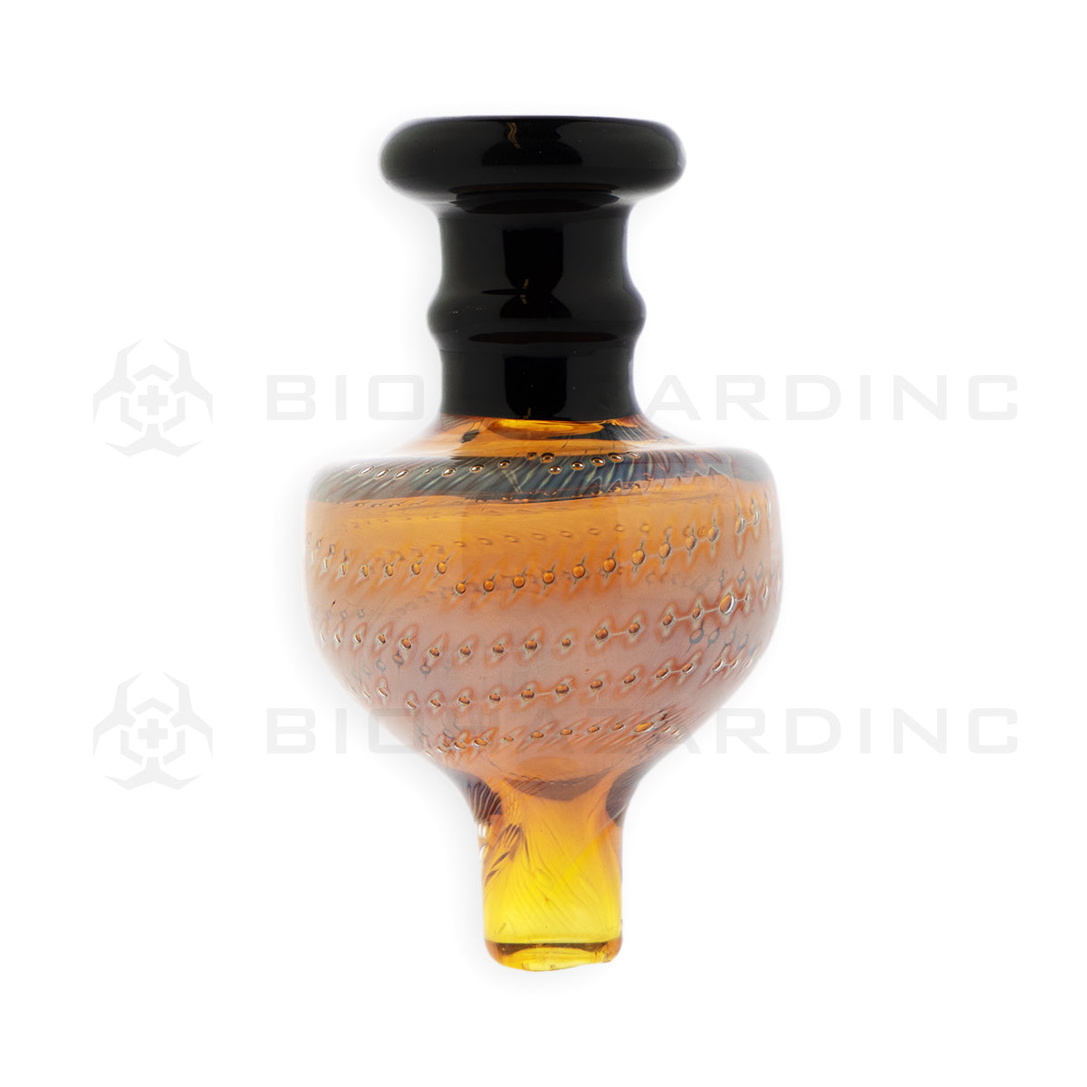 Carb Cap | Two Tone Glass Pointed Dome | Various Colors  Biohazard Inc Black & Amber  