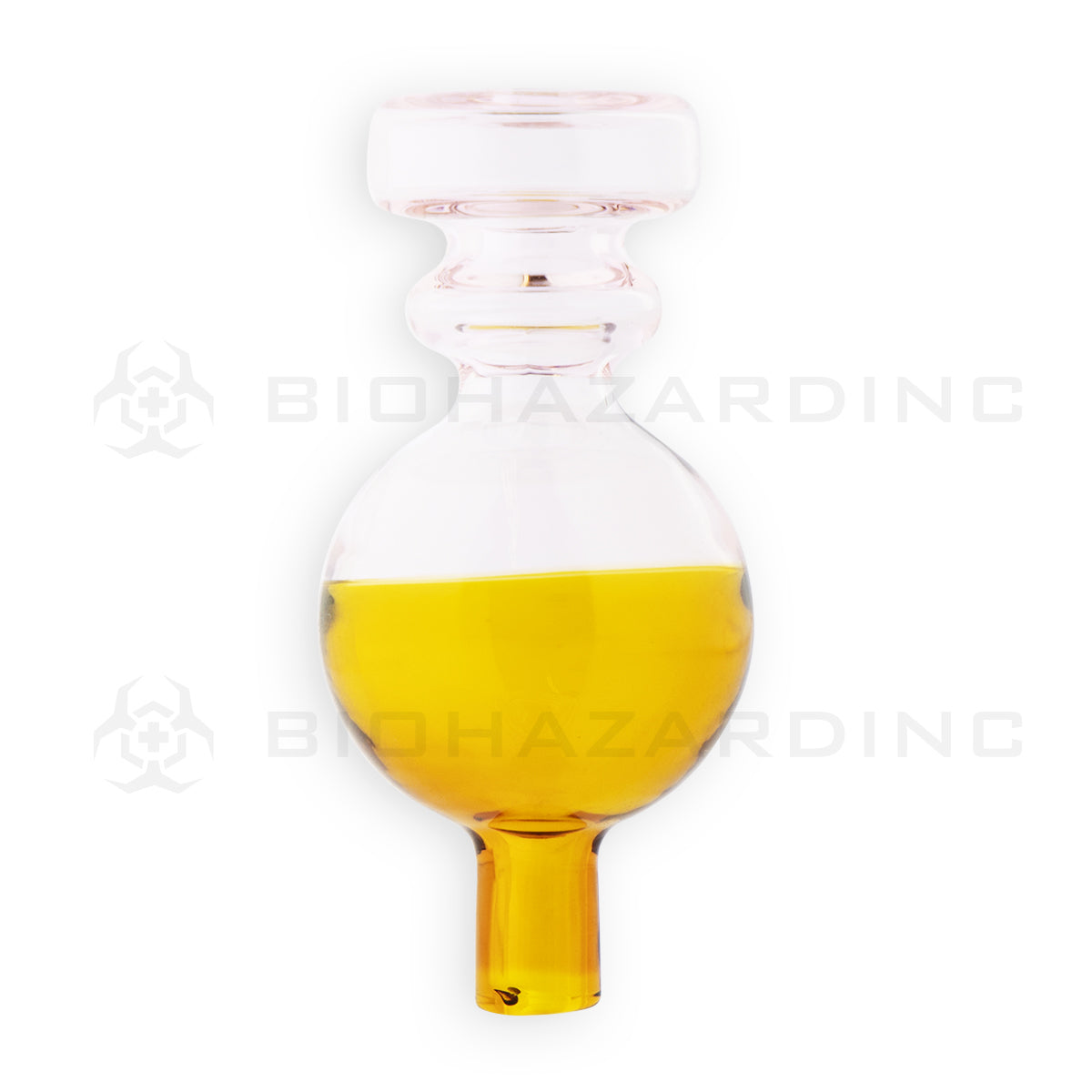 Carb Cap | Two Tone Glass Directional Bubble Carb Cap | Amber & Pink Carb Cap Biohazard Inc   