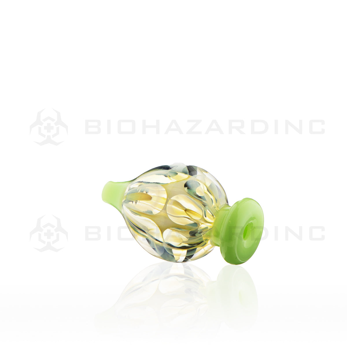 Novelty | Glass Snaked Bubble Carb Cap | Slyme Green Carb Cap Biohazard Inc   