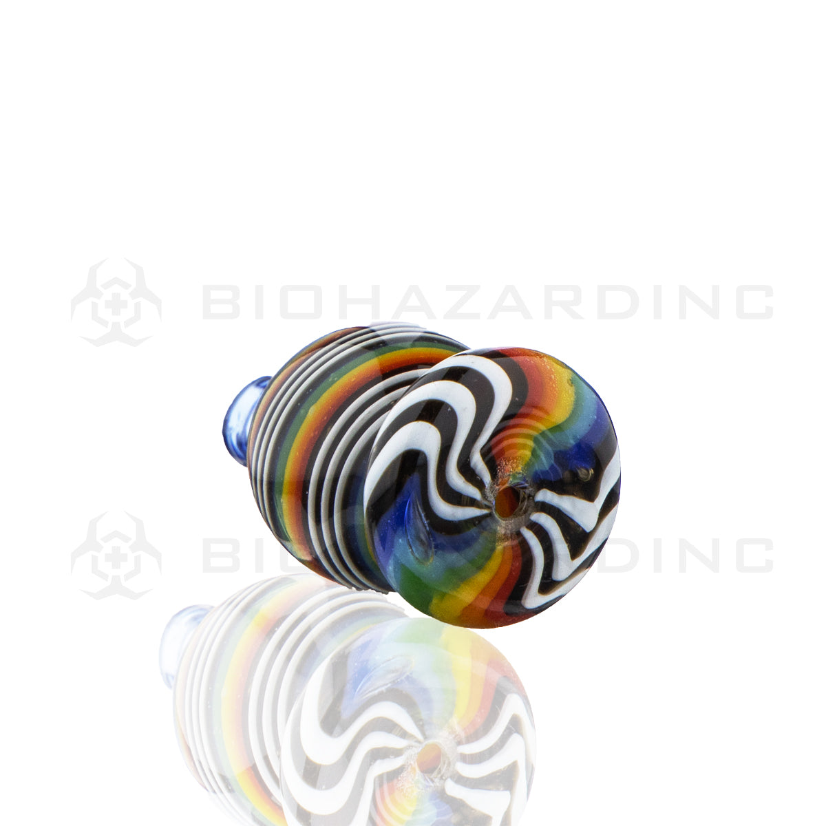 Carb Cap | Multi-Colored Swirl Glass Bubble Carb Cap Biohazard Inc   