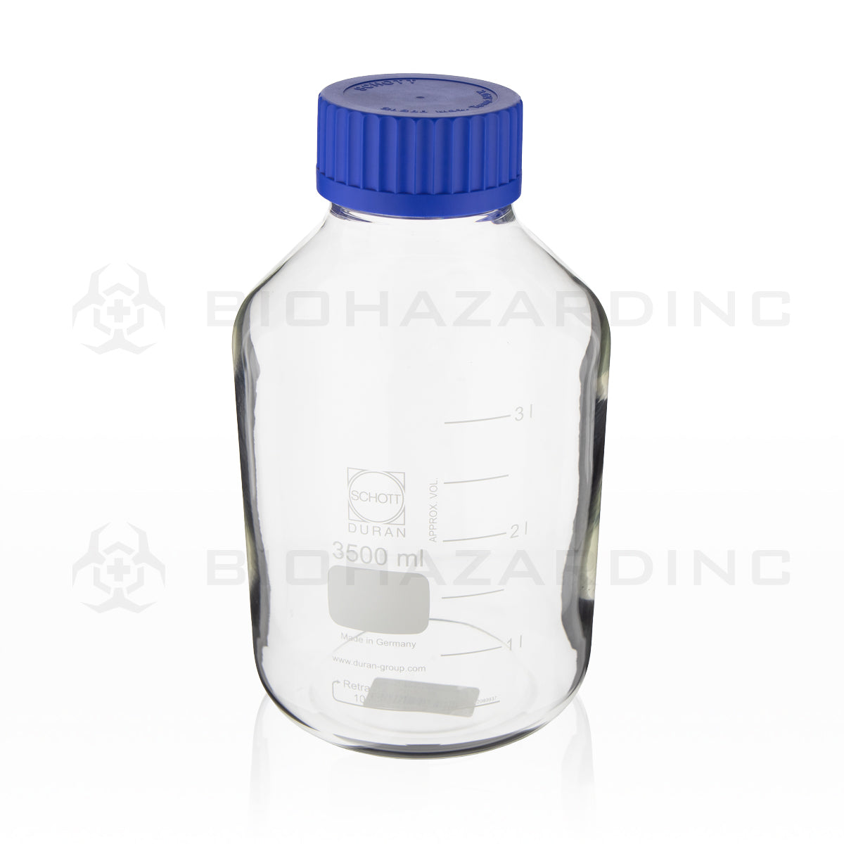 Schott DURAN® | Clear Laboratory Glass - Wide Mouth | 3,500 mL Scientific Lab Bottles Schott Duran   
