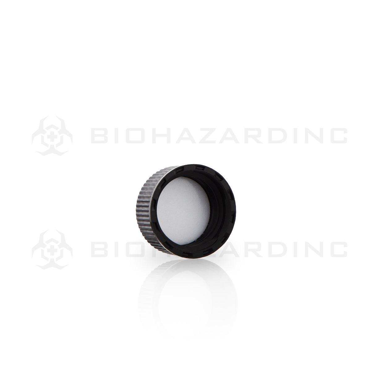 Plastic Cap | Polypropylene Plastic Caps | 18mm - Matte Black - 240 Count Cap Biohazard Inc   
