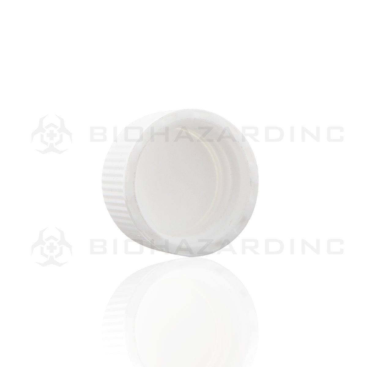 Plastic Cap | Polypropylene Plastic Caps | 18mm - Matte White - 240 Count Cap Biohazard Inc   