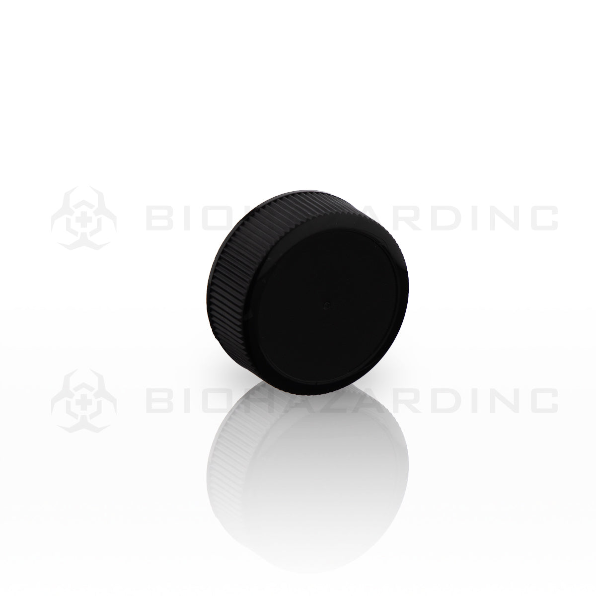 Plastic Cap | Ribbed Plastic Caps | 28mm - Black - 126 Count Cap Biohazard Inc   