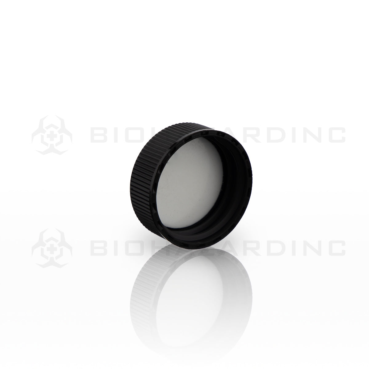 Plastic Cap | Ribbed Plastic Caps | 28mm - Black - 126 Count Cap Biohazard Inc   