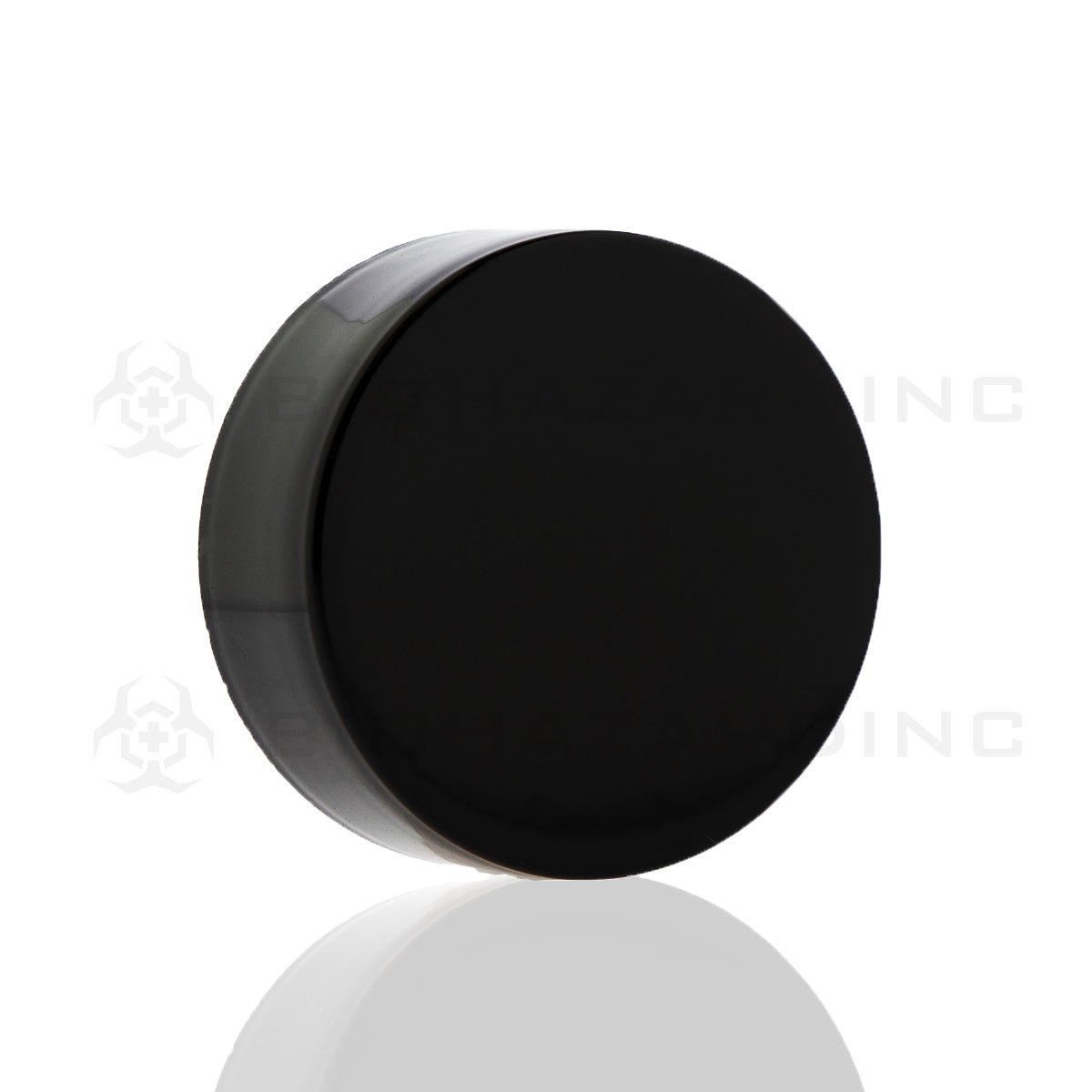 Child Resistant | Smooth Push Down & Turn Plastic Foil Lined Caps | 38mm - Gloss Black - 80 Count Child Resistant Cap Biohazard Inc   