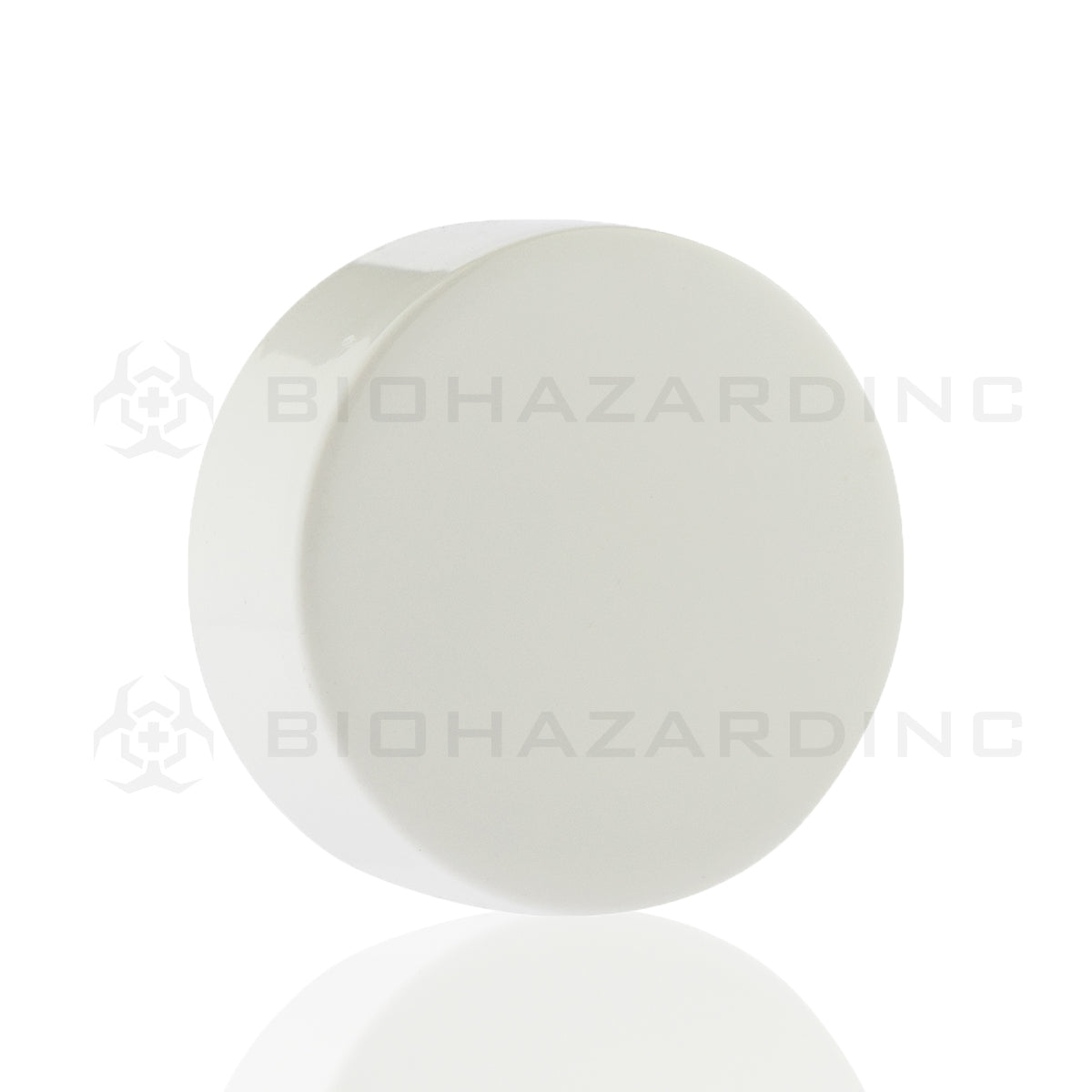 Child Resistant | Smooth Push Down & Turn Plastic Foil Lined Caps | 38mm - Gloss White - 80 Count Child Resistant Cap Biohazard Inc   