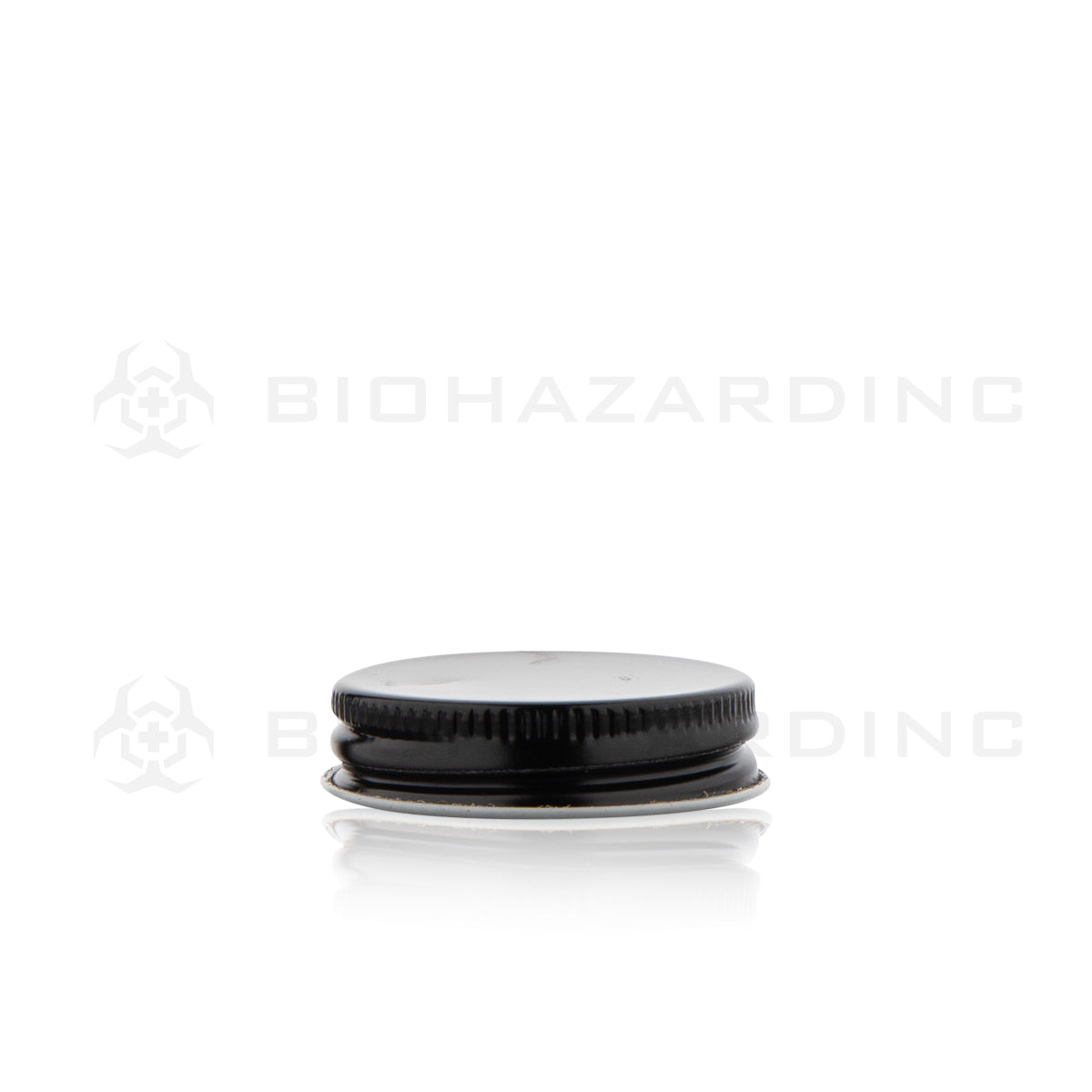 Metal Cap | Lid w/ Plastisol Liner | 38mm - Black - 252 Count Cap with PS Liner Biohazard Inc   
