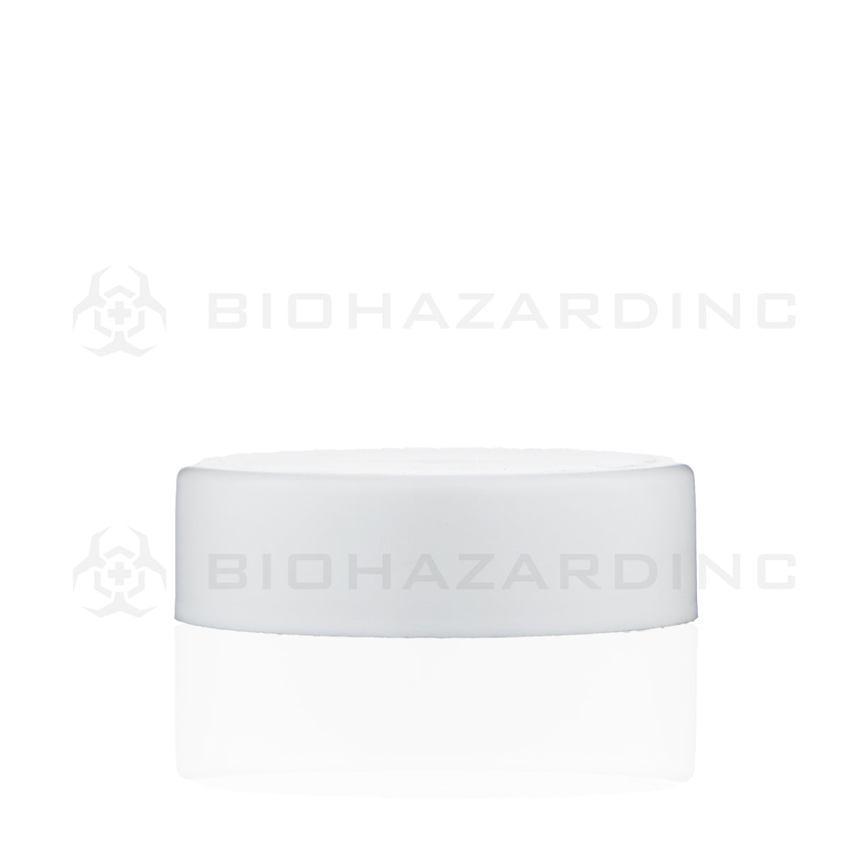 Child Resistant | Smooth Push Down & Turn Plastic Foam Lined Caps | 53mm - Matte White - 120 Count Child Resistant Cap Biohazard Inc   