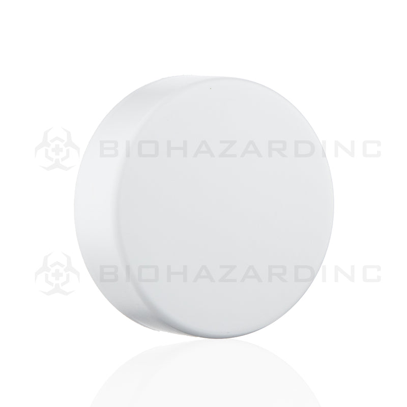 Child Resistant | Smooth Push Down & Turn Plastic Foam Lined Caps | 53mm - Matte White - 120 Count Child Resistant Cap Biohazard Inc   