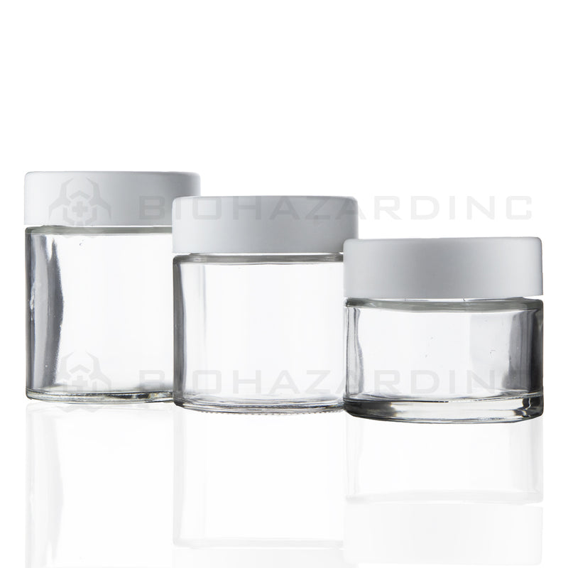 Child Resistant | Smooth Push Down & Turn Plastic Foam Lined Caps | 53mm - Matte White - 120 Count Child Resistant Cap Biohazard Inc   