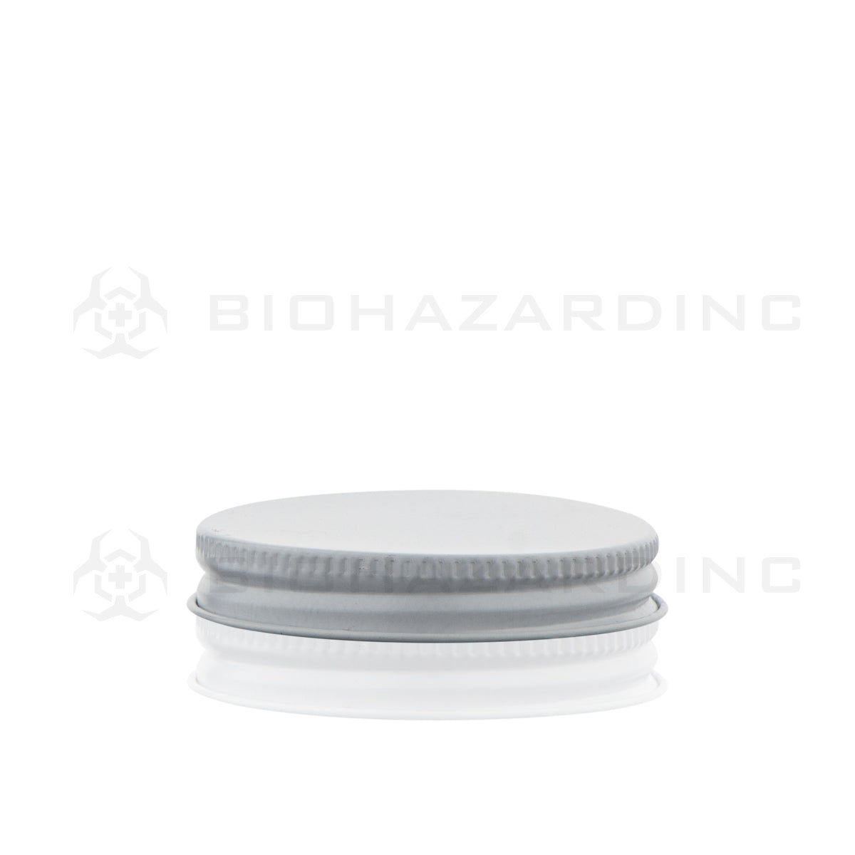 Metal Cap | Lid w/ Plastisol Liner | 53mm - White Cap Biohazard Inc   