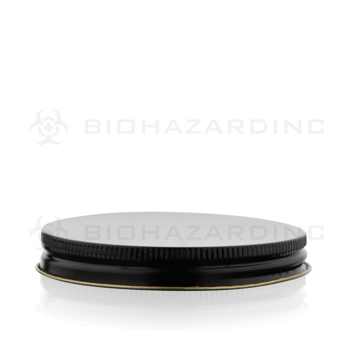Metal Cap | Lid w/ Plastisol Liner | 89mm - Black Cap with PS Liner Biohazard Inc   