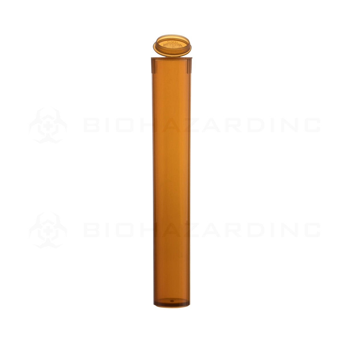 Child Resistant | Pop Top Pre-Roll Plastic Tubes | 116mm - Amber - 1000 Count Child Resistant Joint Tube Biohazard Inc   