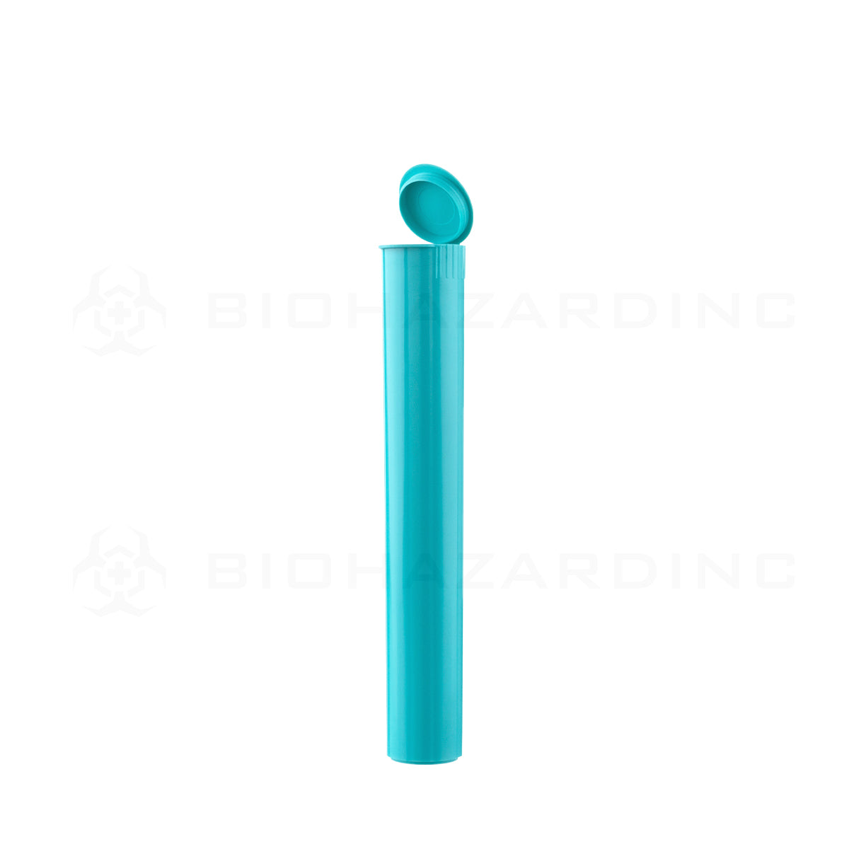 Child Resistant | Pop Top Pre-Roll Plastic Tubes | 116mm - Opaque Teal - 1000 Count Child Resistant Joint Tube Biohazard Inc   