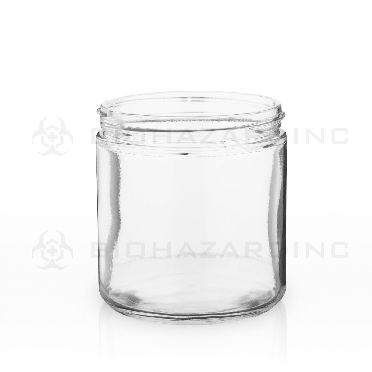 Glass Jar | Straight Sided Glass Jars - Clear | 89mm - 16oz - 12 Count Glass Jar Biohazard Inc   