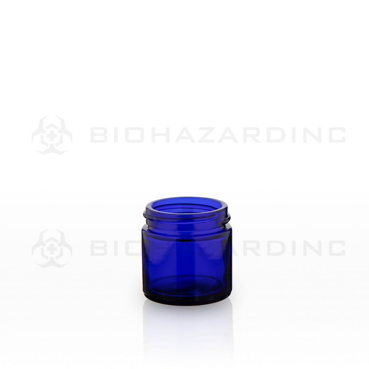 Glass Jar | Straight Sided Glass Jars - Cobalt Blue | 43mm - 1oz - 40 Count Glass Jar Biohazard Inc   