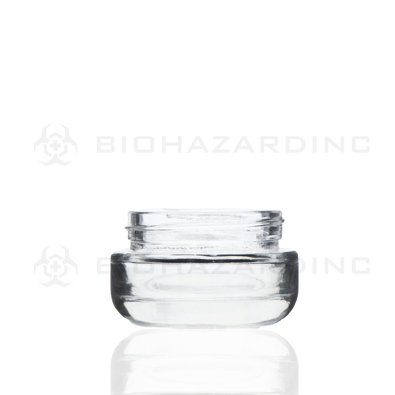 Glass Jar | Rounded Base Heavy Wall Glass Jars - Clear | 53mm - 1oz - Various Counts Glass Jar Biohazard Inc 200 Count  
