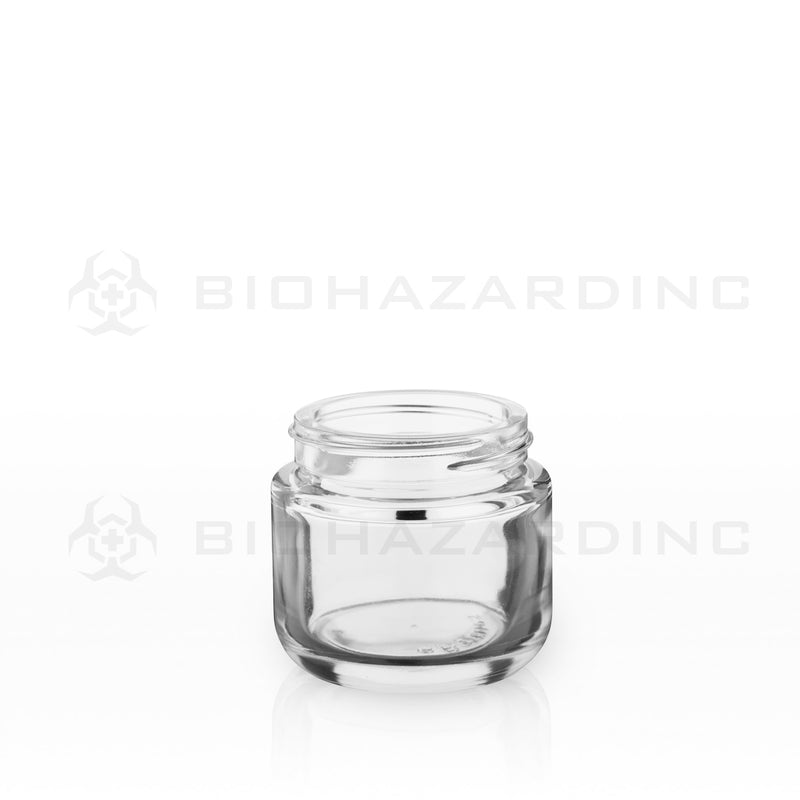 Glass Jar | Rounded Base Heavy Wall Glass Jars - Clear | 53mm - 2.5oz - Various Counts Glass Jar Biohazard Inc 32 Count  