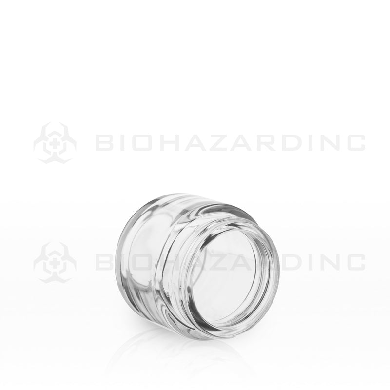 Glass Jar | Rounded Base Heavy Wall Glass Jars - Clear | 53mm - 2.5oz - Various Counts Glass Jar Biohazard Inc   