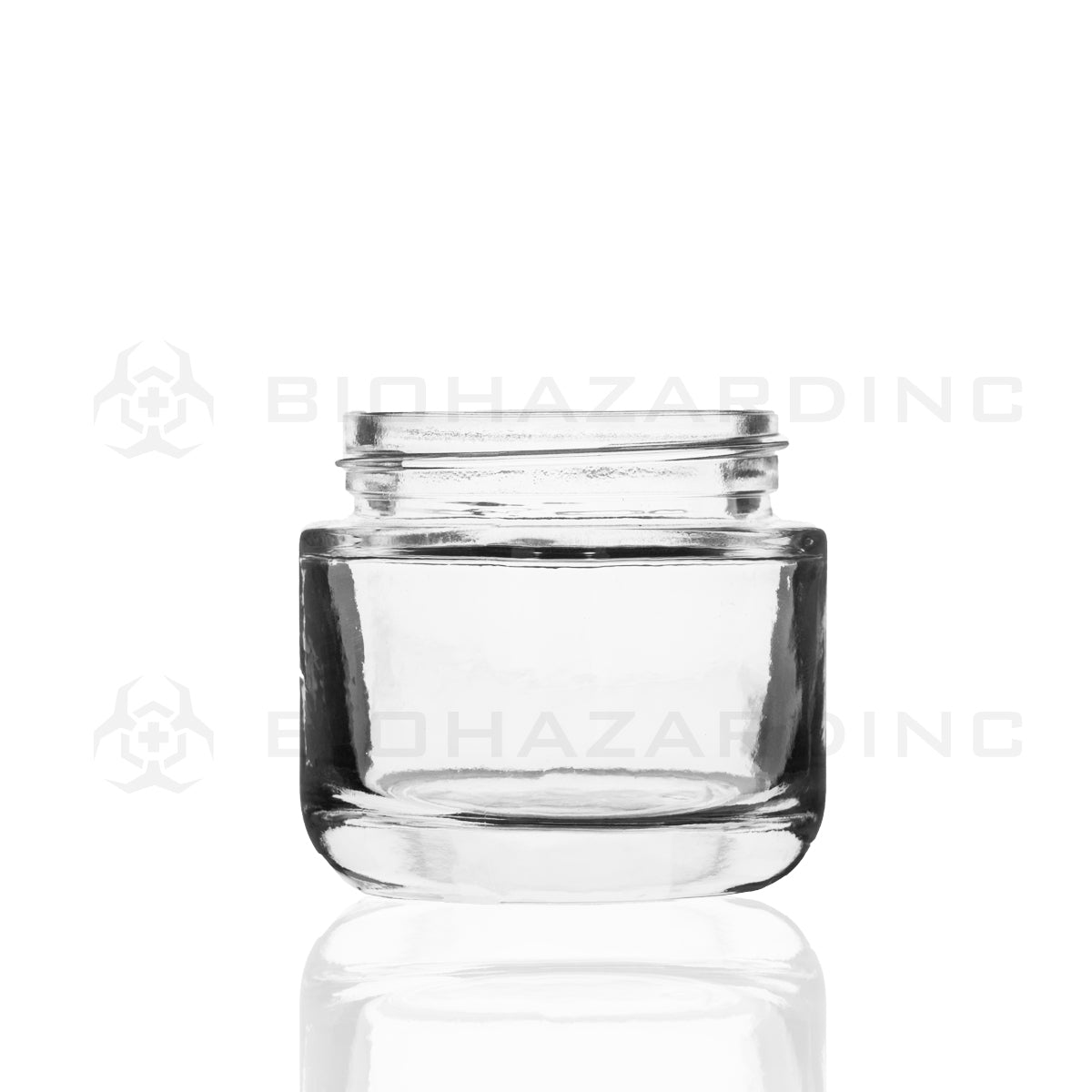 Glass Jar | Rounded Base Heavy Wall Glass Jars - Clear | 53mm - 2.5oz - Various Counts Glass Jar Biohazard Inc 150 Count  