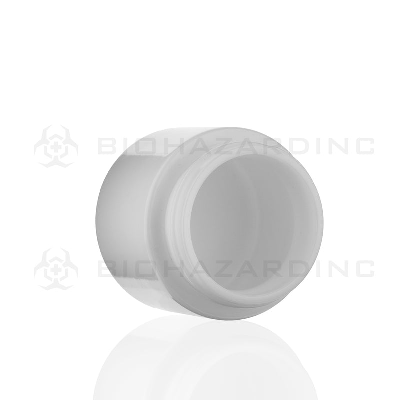 Child Resistant | Straight Sided Glass Jars w/ Flush Caps - Opaque White | Various Sizes Child Resistant Jar Biohazard Inc   
