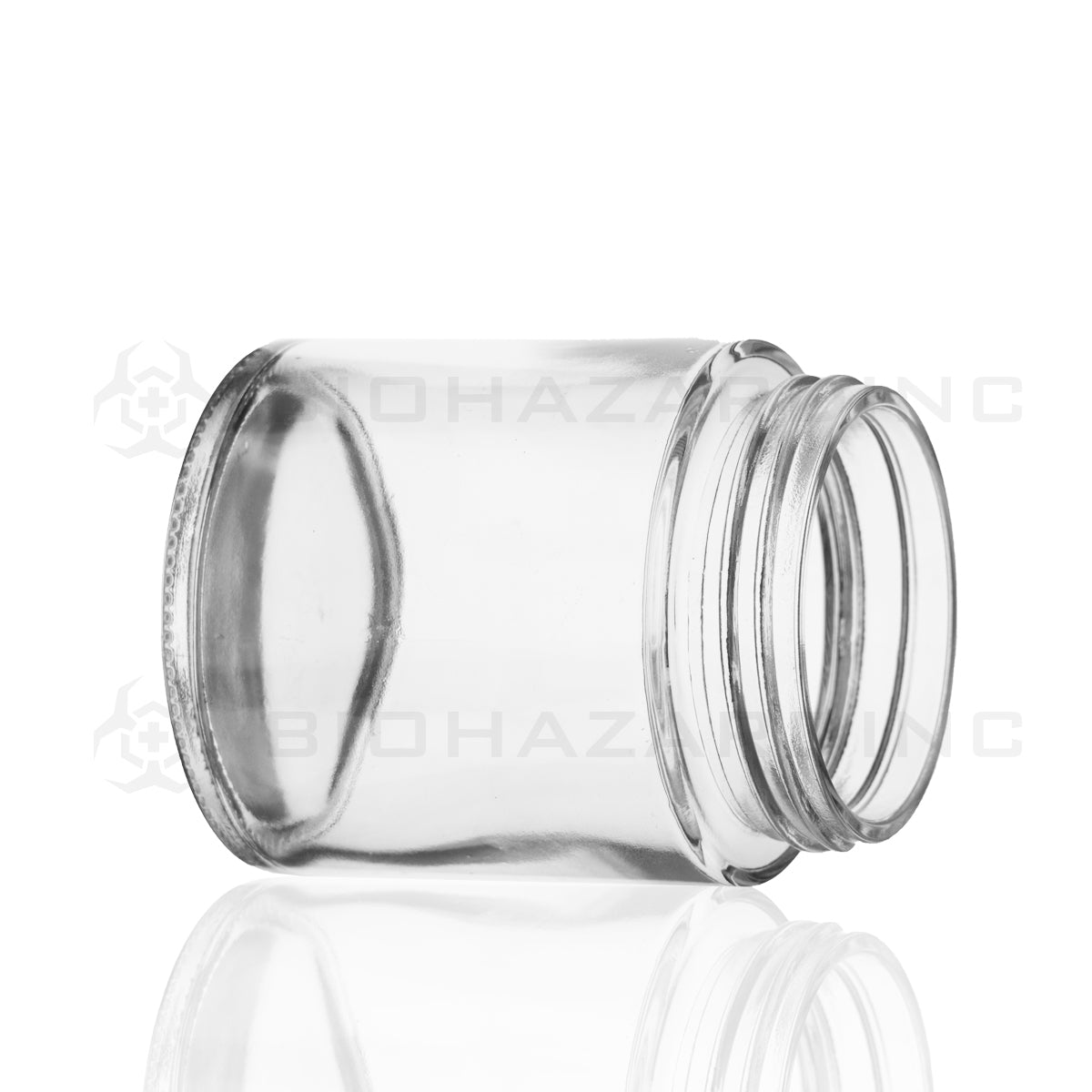 Glass Jar | Straight Sided Flush Glass Jars - Clear | 53mm - 4oz - 100 Count Glass Jar Biohazard Inc   