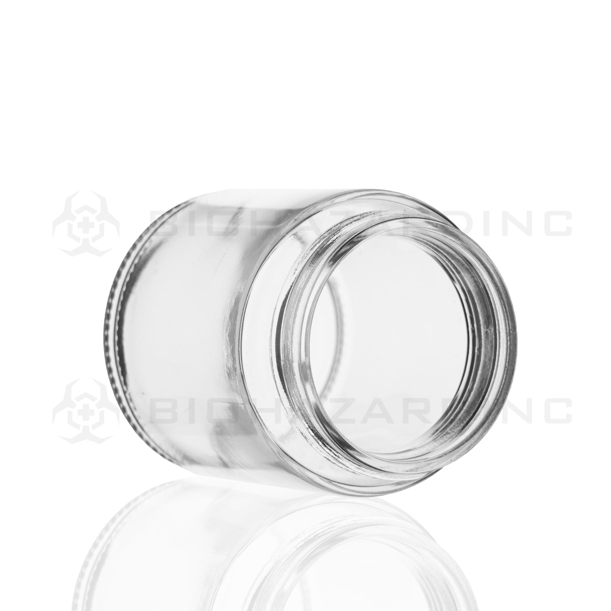 Glass Jar | Straight Sided Flush Glass Jars - Clear | 53mm - 4oz - 100 Count Glass Jar Biohazard Inc   