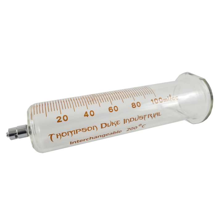 Thompson Duke Industrial | 140mL Glass Reservoir Syringe  Biohazard Inc   