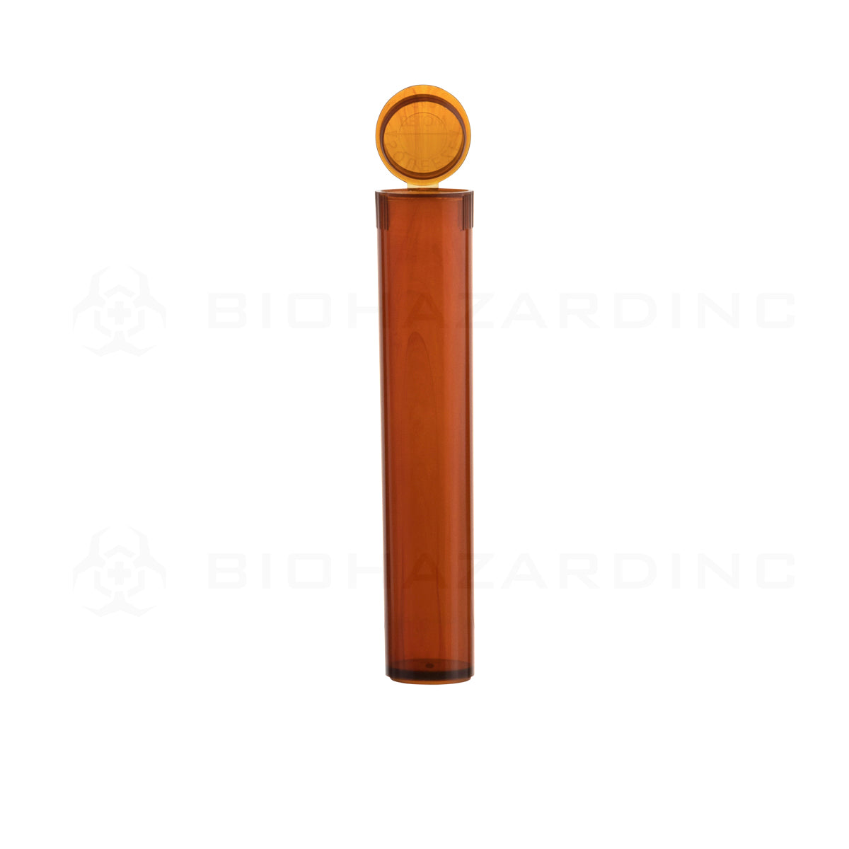 Child Resistant | Pop Top Translucent Plastic Pre-Roll Tubes | 95mm - Amber - 1000 Count Child Resistant Joint Tube Biohazard Inc   