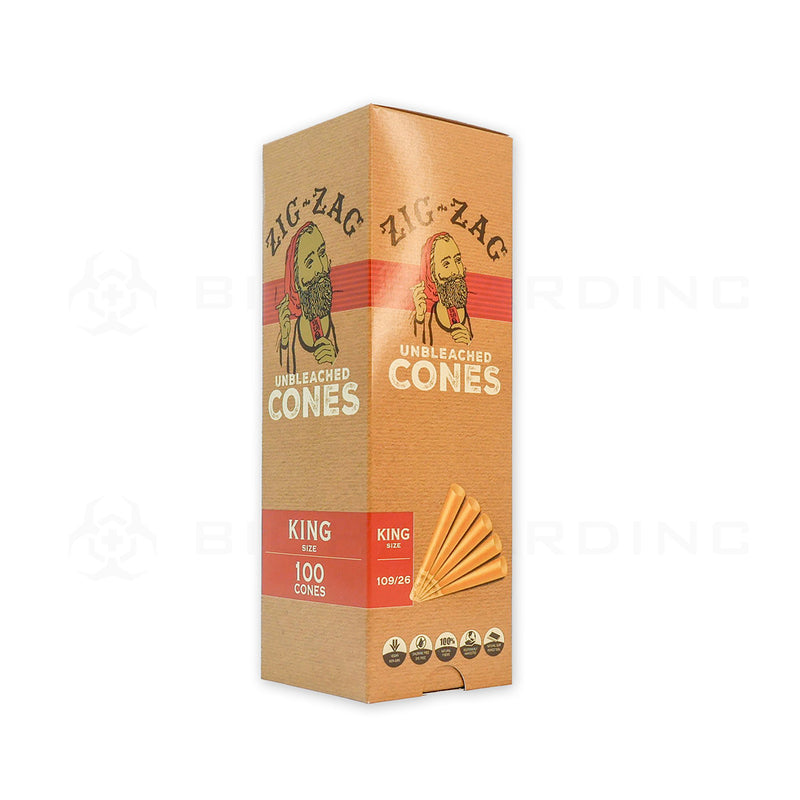 Zig-Zag® | Pre-Rolled Cones King Size | 110mm - Unbleached Brown - 100 Count Pre-Rolled Cones Zig Zag   