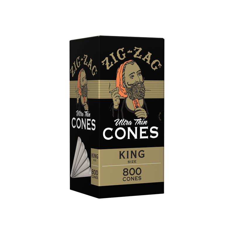 Zig-Zag® | Ultra Thin Pre-Rolled Cones King Size | 110mm - Ultra Thin White Paper - 800 Count Pre-Rolled Cones Zig Zag   