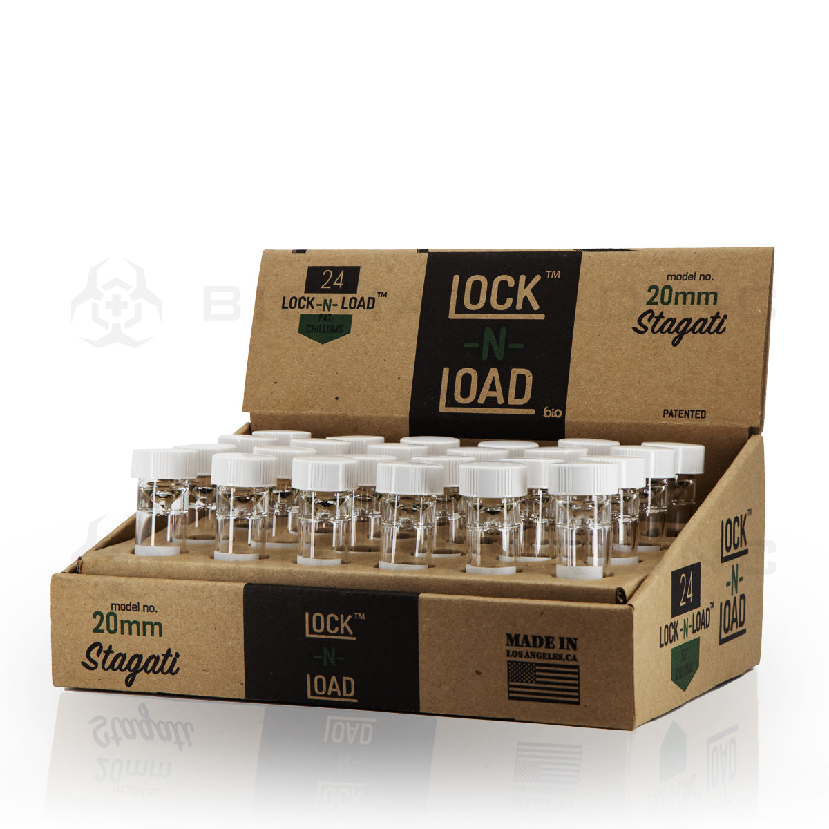 Lock-N-Load | 'Retail Display' Glass Chillums - Stagati | 3" - 20mm - 24 Count Glass Chillum Hand Pipe Lock-N-Load   