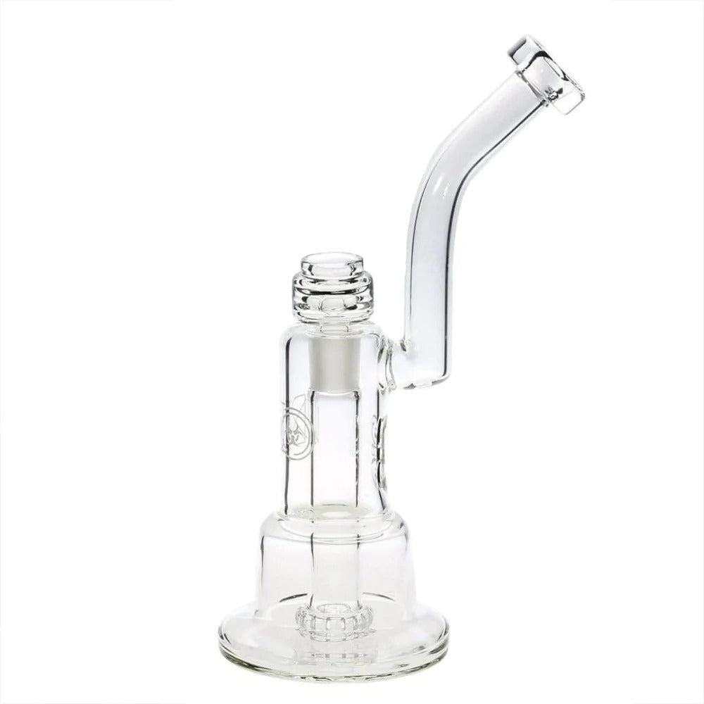 BIO Glass | Inverted Twin Showerhead Bubbler | 12" - 14mm - Various Colors Glass Dab Rig Biohazard Inc Gold  