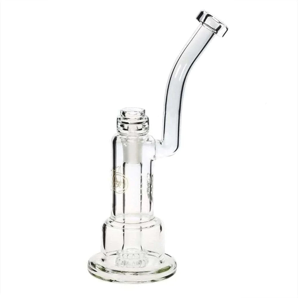 BIO Glass | Inverted Twin Showerhead Bubbler | 12" - 14mm - Various Colors Glass Dab Rig Biohazard Inc Silver  