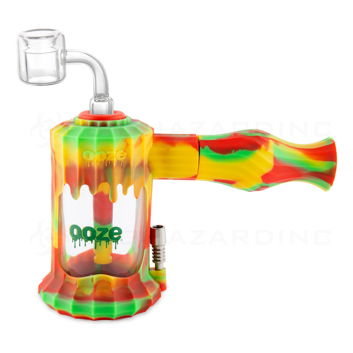 OOZE® | 4-in-1 CLOBB Silicone Nectar Collector & Water Pipe | Various Colors  Ooze Rasta  