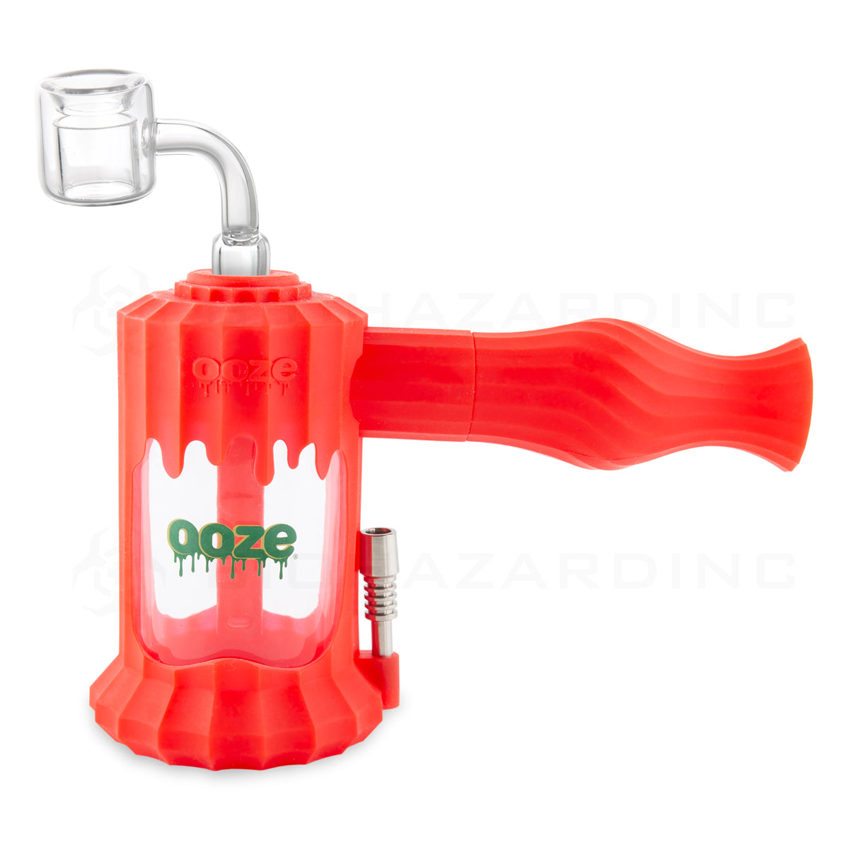 OOZE® | 4-in-1 CLOBB Silicone Nectar Collector & Water Pipe | Various Colors  Ooze Scarlet  