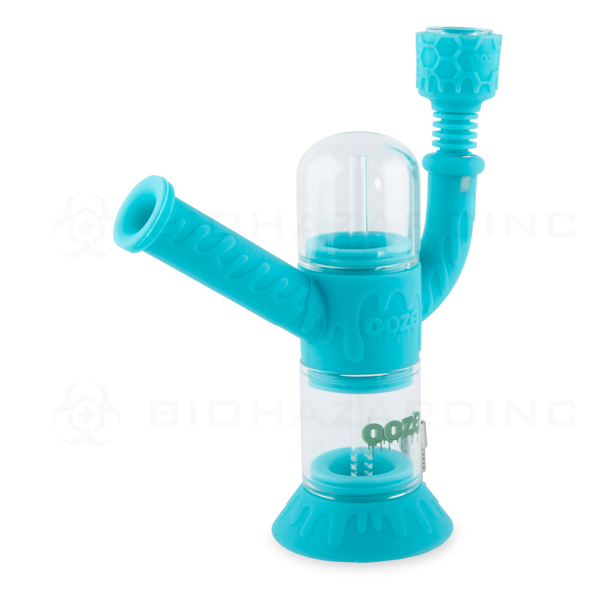 Ooze® | 4-in-1 Cranium Hybrid Silicone Nectar Collector & Water Pipe | Various Colors  Ooze Aqua Teal  