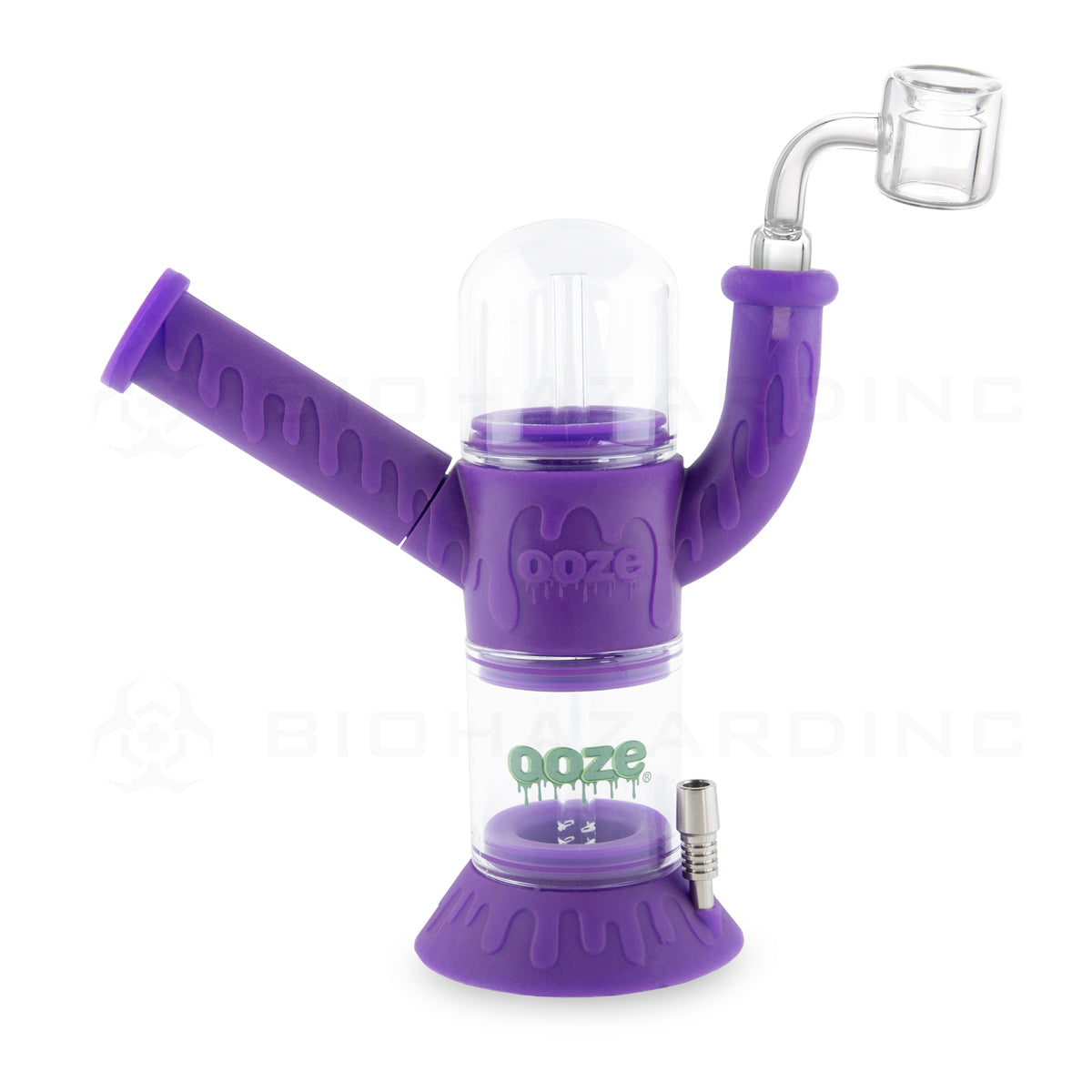 Ooze® | 4-in-1 Cranium Hybrid Silicone Nectar Collector & Water Pipe | Various Colors  Ooze Ultra Purple  