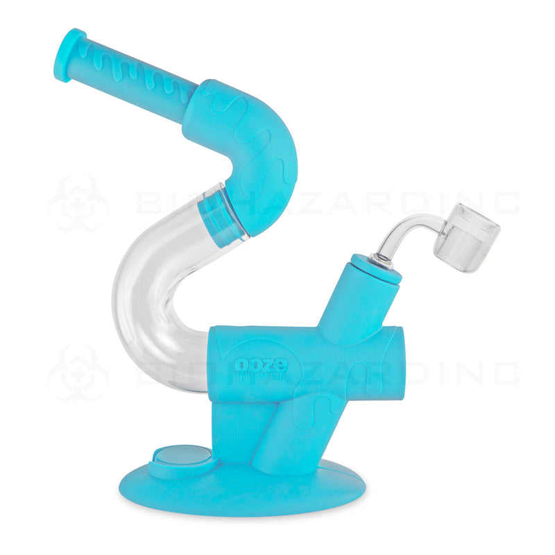 Ooze® | 4-in-1 Swerve Hybrid Silicone Nectar Collector & Water Pipe | Various Colors Nectar Collector Ooze Aqua Teal  