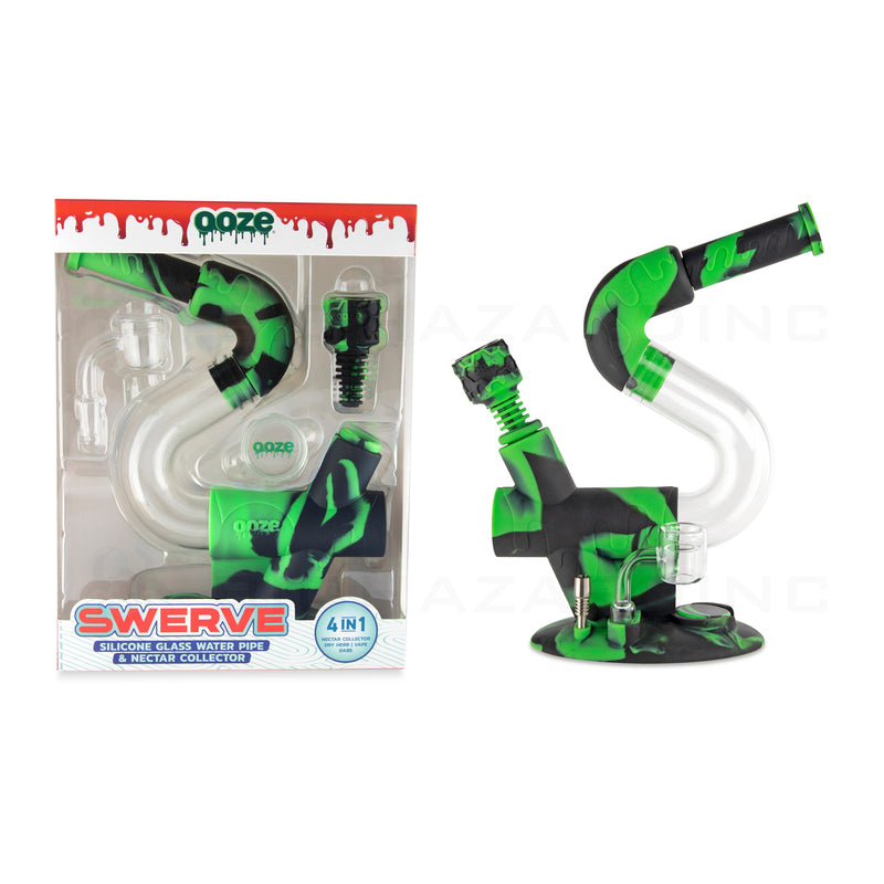 Ooze® | 4-in-1 Swerve Hybrid Silicone Nectar Collector & Water Pipe | Various Colors Nectar Collector Ooze   