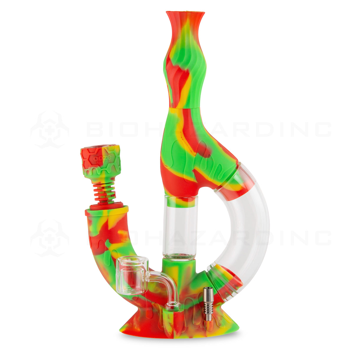 OOZE® | 4-in-1 ECHO Hybrid Silicone Nectar Collector & Water Pipe | Various Colors Nectar Collector Ooze   