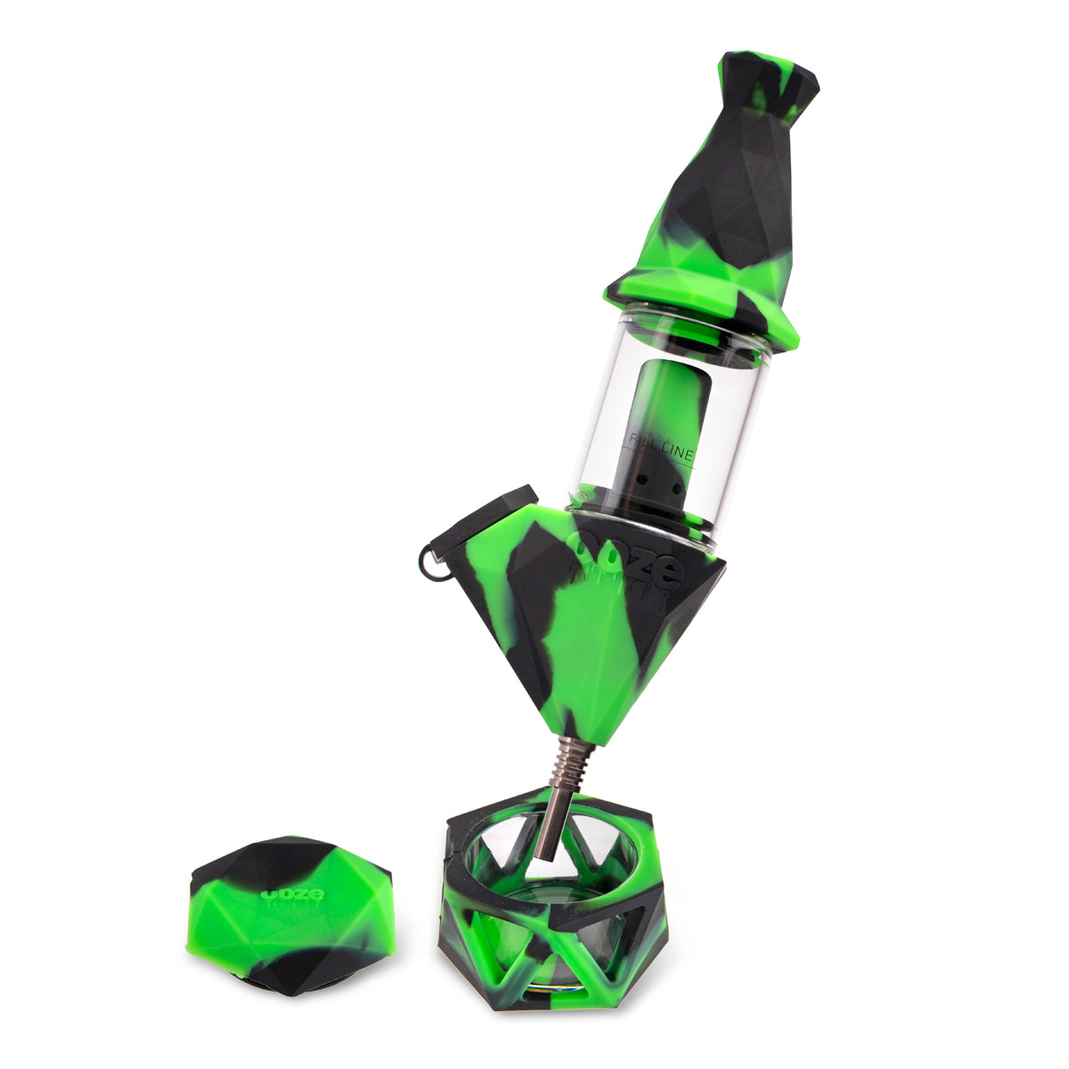 OOZE® | 4-in-1 BECTAR Silicone Nectar Collector & Water Bubbler | Various Colors Nectar Collector Biohazard Inc Chameleon  