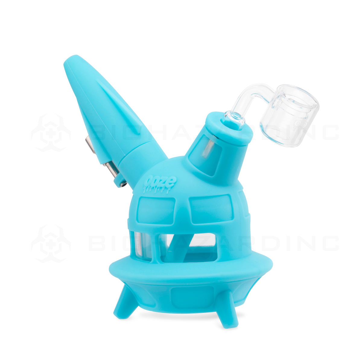 Ooze® | 4-in-1 UFO Hybrid Silicone Nectar Collector & Water Pipe | Various Colors Nectar Collector Ooze Aqua Teal  