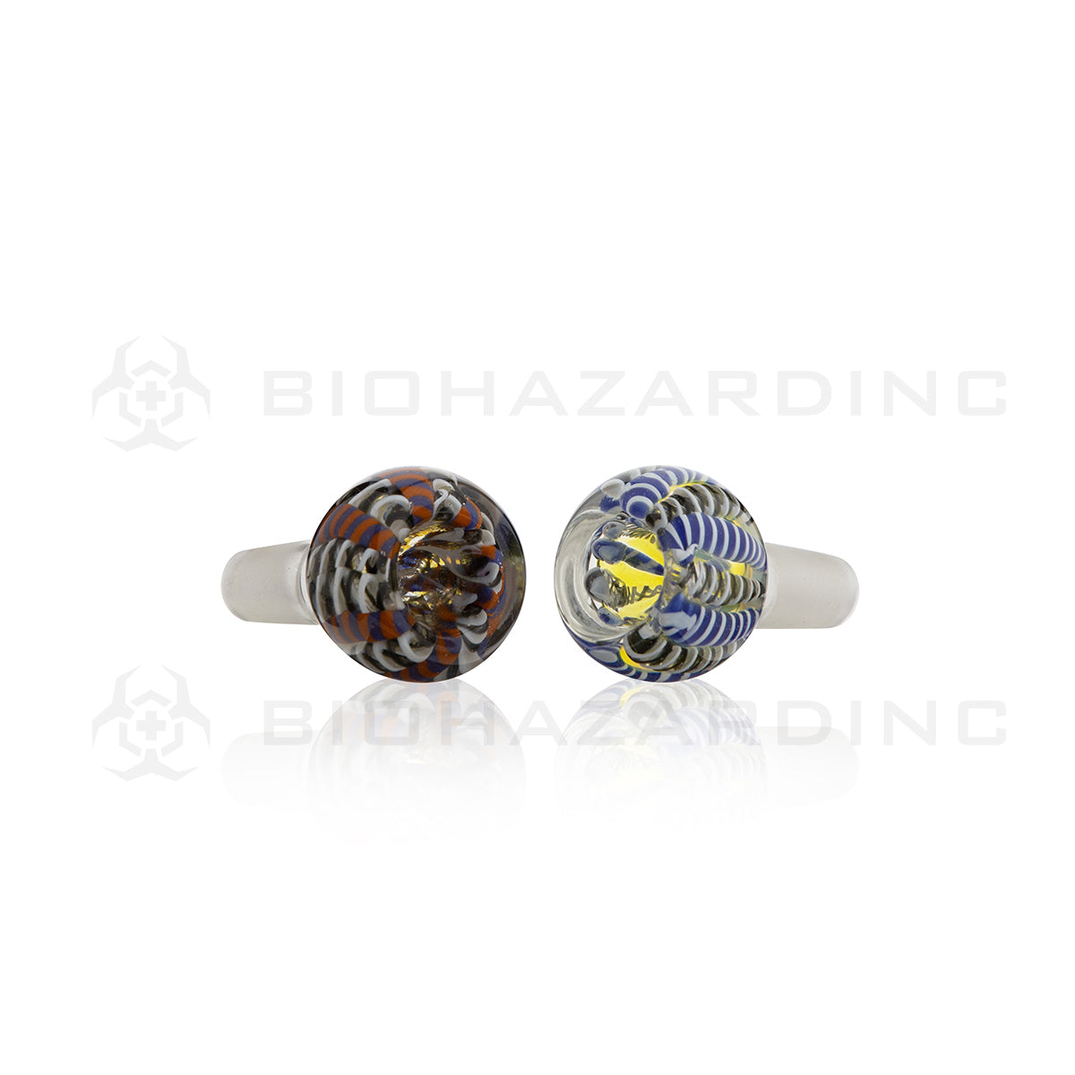 Bowl | Lattacino w/ Stripes Bowl | 14mm - Assorted Colors Glass Bowl Biohazard Inc   