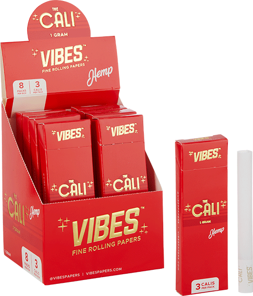 VIBES® | The CALI 1 Gram Pre-Rolled Cones | 110mm - Hemp - 8 Count Pre-Rolled Cones Vibes   