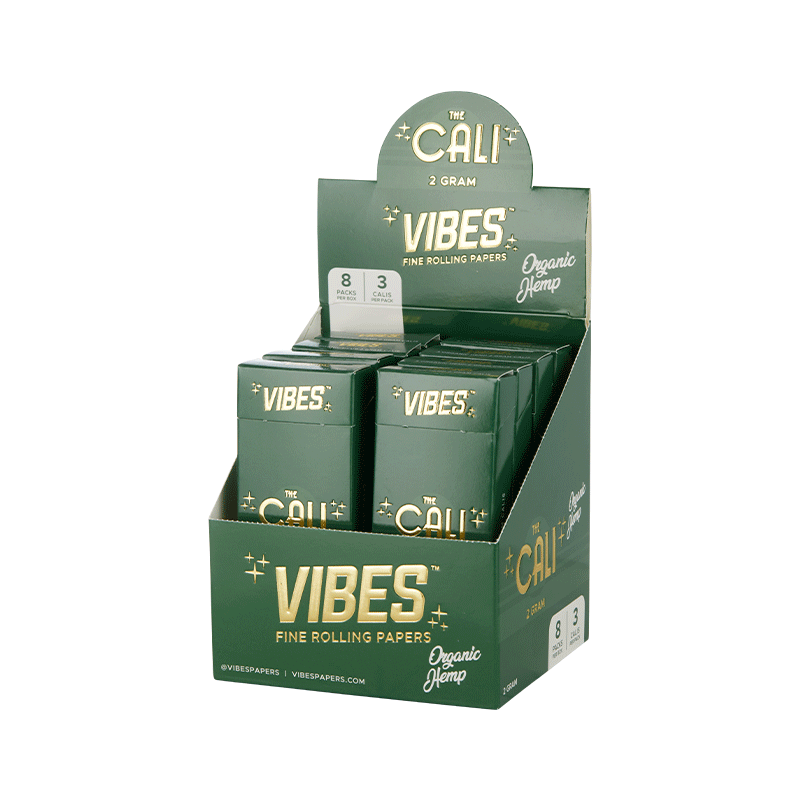 VIBES® | The CALI 2 Gram Pre-Rolled Cones | 110mm - Organic Hemp - 8 Count Pre-Rolled Cones Vibes   